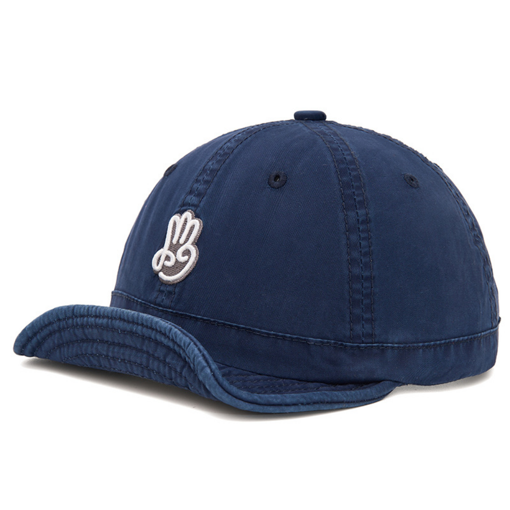 American Retro imprimé à la main lavé Motif de baseball avec brim pliable et sof