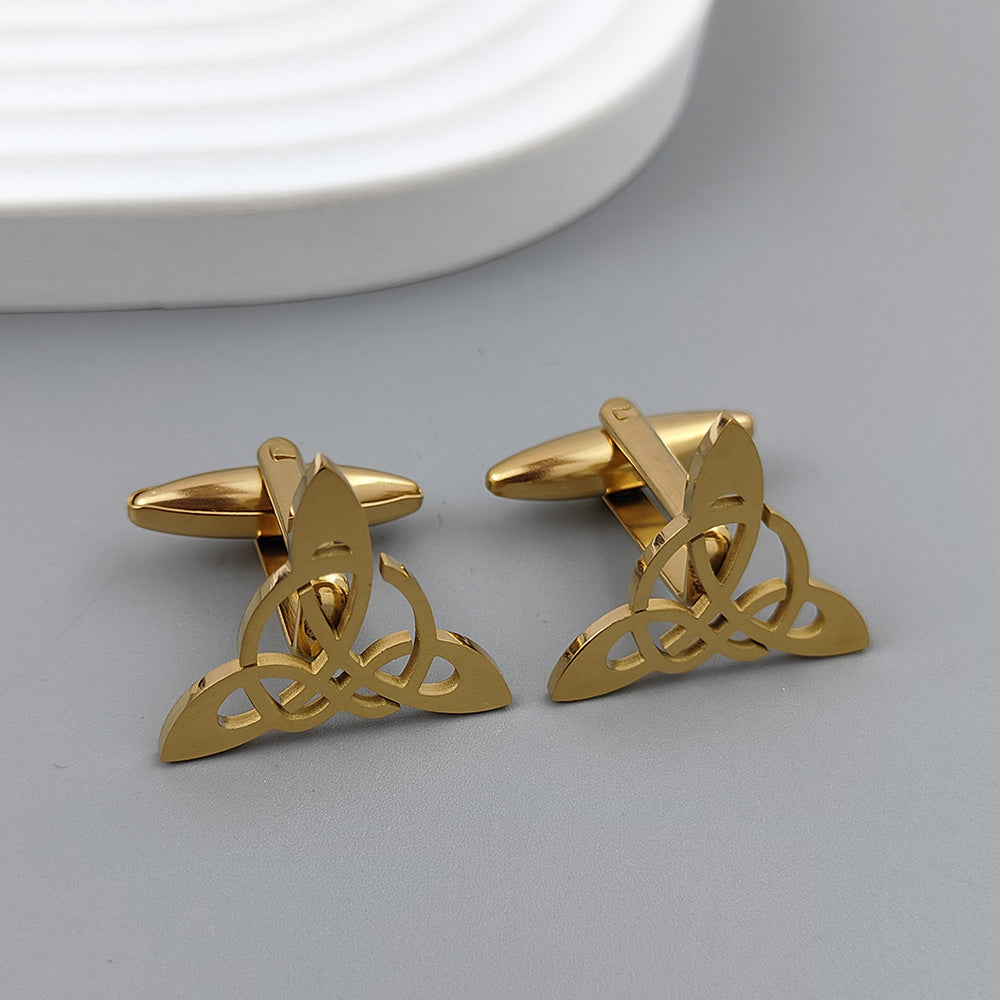 Triangle géométrique Triangle symmétrique Mensual Hollow Cufflinks