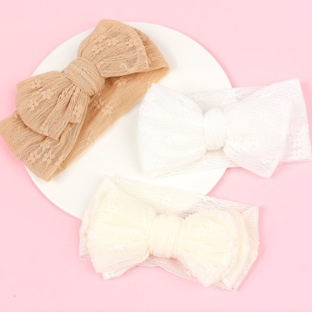Bande de cheveux bébé Polyester double couche Bow