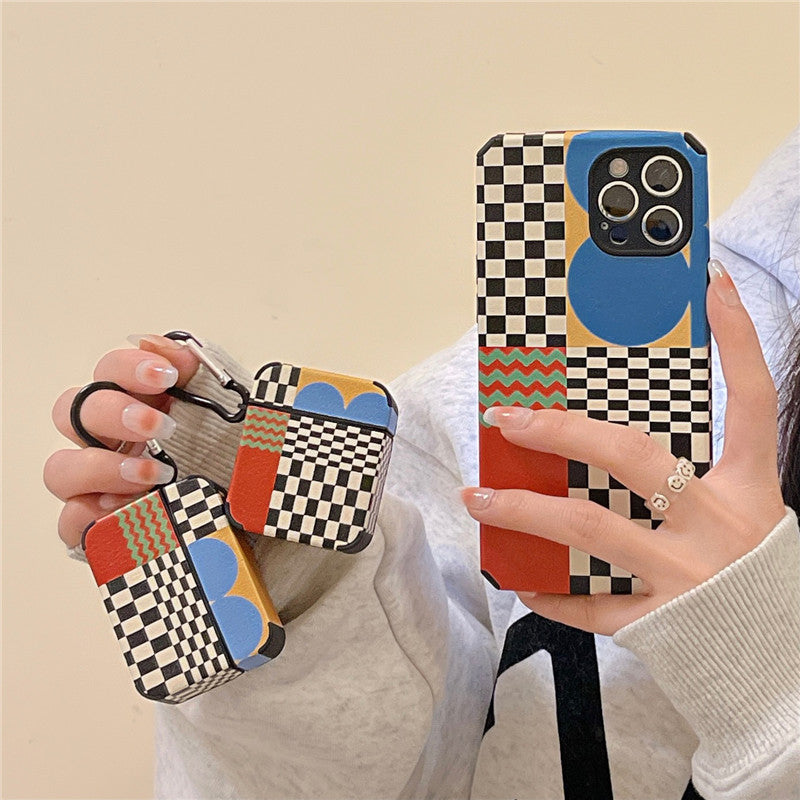 Style coréen Ins Retro Plaid Protection Shell