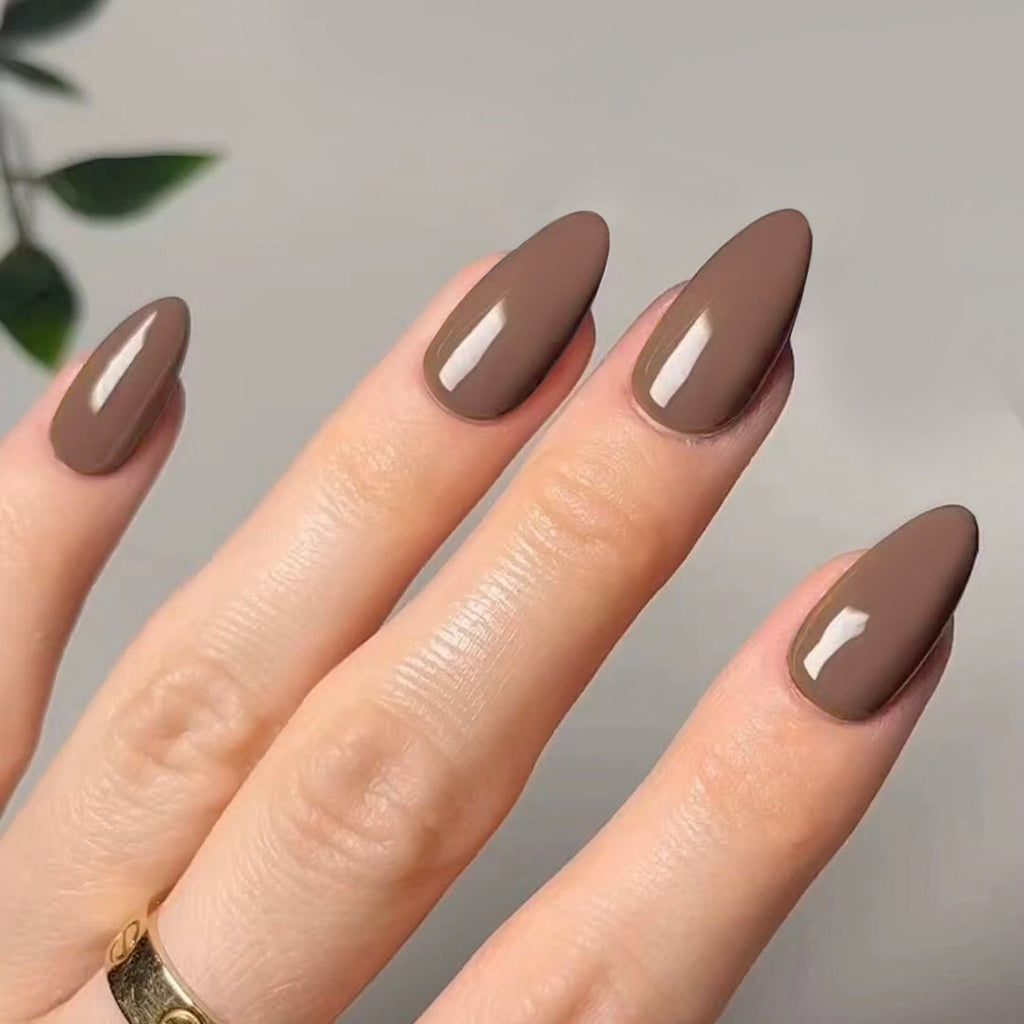 Femmes Solid-colore Glossy Artificial Nails