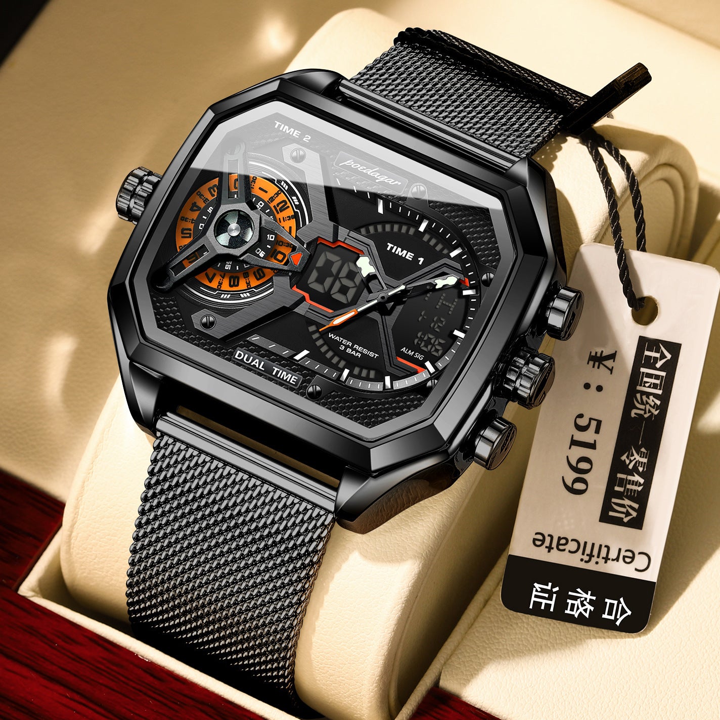 Multifonctionnelle Imperméable Montre Lumineuse Homme