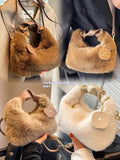Sac à main en peluche avancé Sac à bandoulière simple et polyvalent - Deep Coff