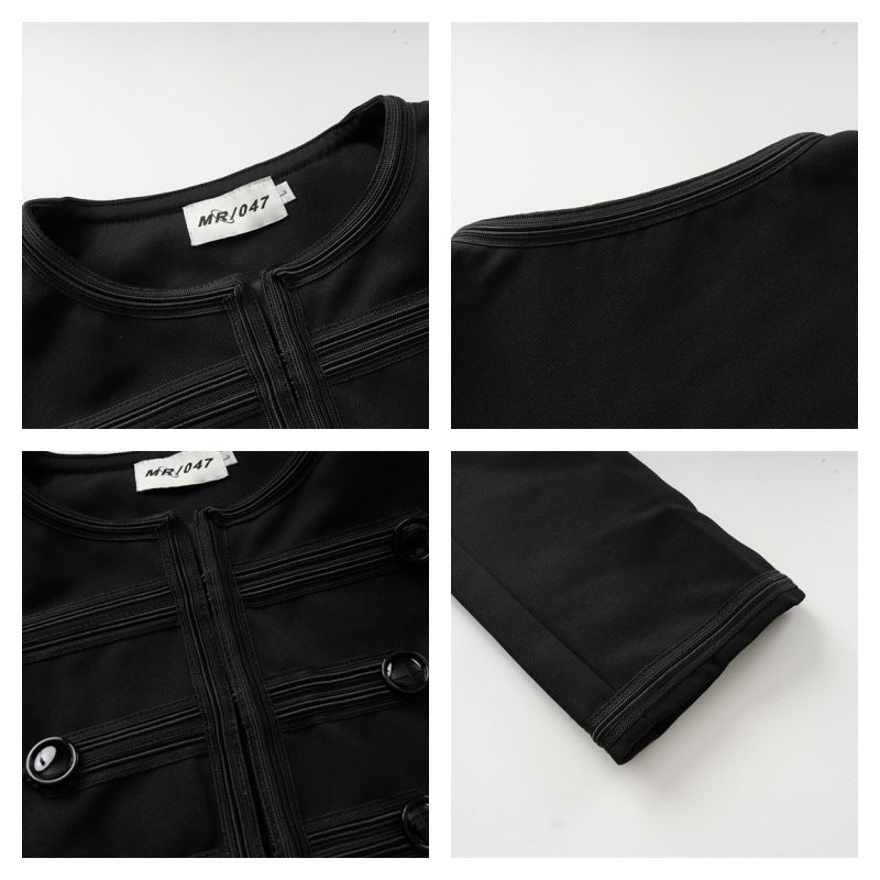 Veste équarrie ronde de style militaire