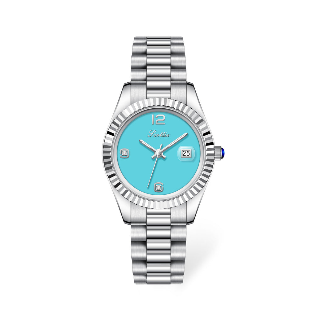 Montre Quartz Diamond Shining en acier pour femmes