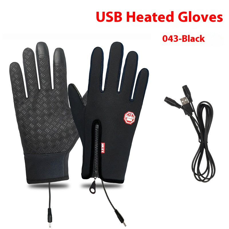 USB Chauffage électrique Gants de chauffage Winter Outdoors Sports Ski Warm Imperméable