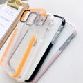 Boîtier de téléphone anti-goutte transparent en silicone bicolore