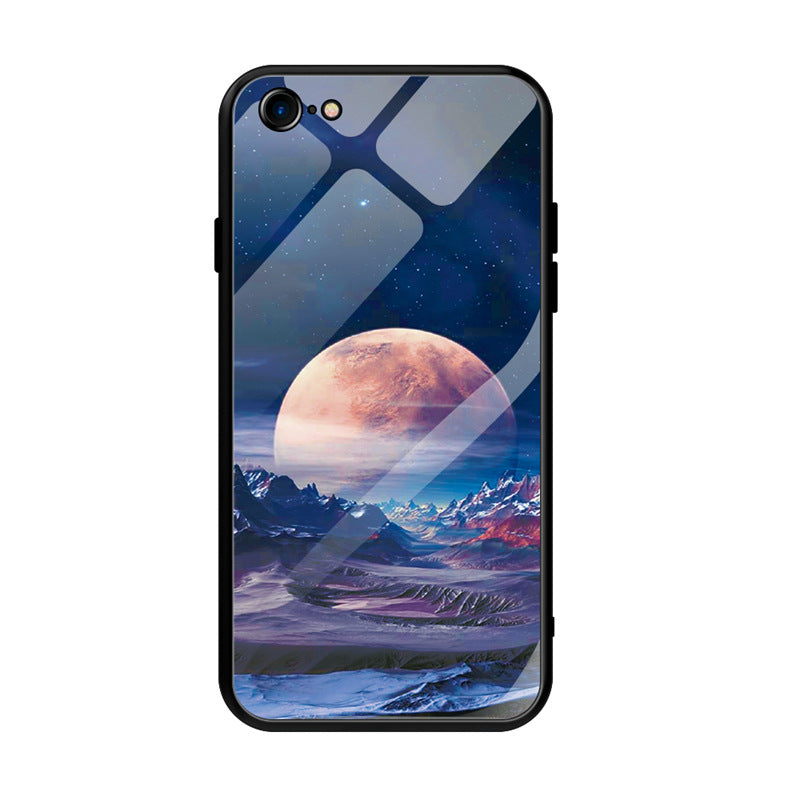 Verre trempé côté doux Tpu cas de téléphone peint
