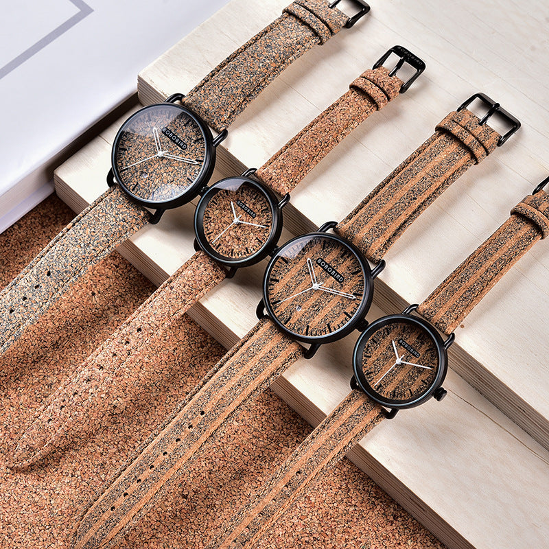 Cork Grain Couple montre mode Casual Wood Grain montre