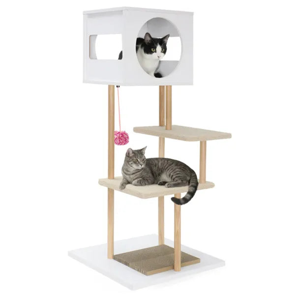 Arbre de chat multi-niveaux avec 2 tampons de graissage