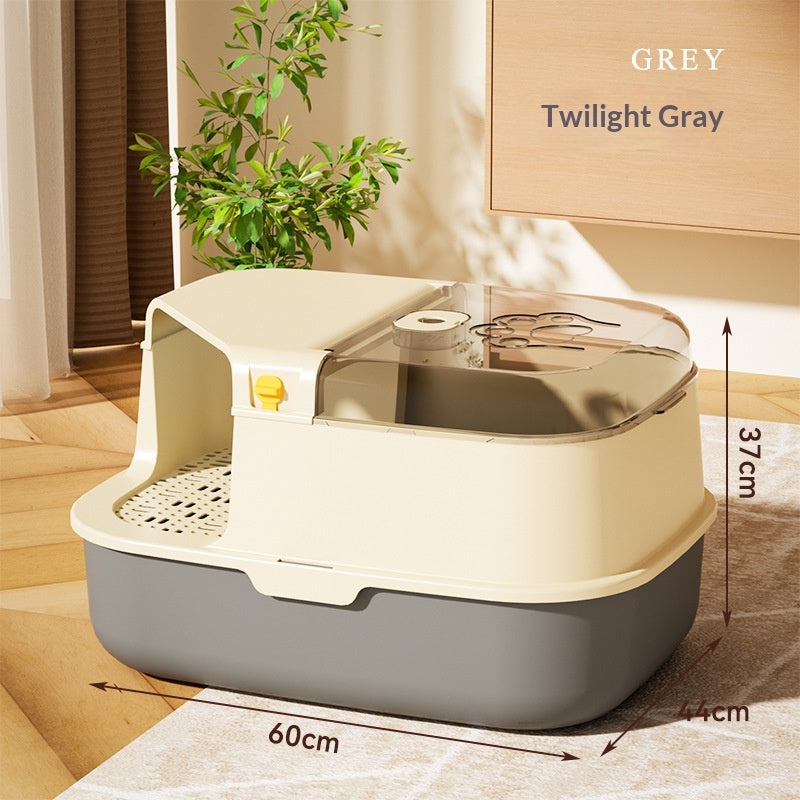 Boîte à litière pour chat à ressorts