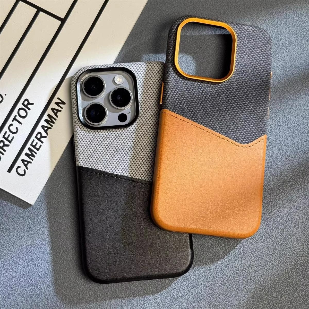 Convient pour 17promax cas de téléphone modèle de tissu de couture couleur cuir aspiration magnétique
