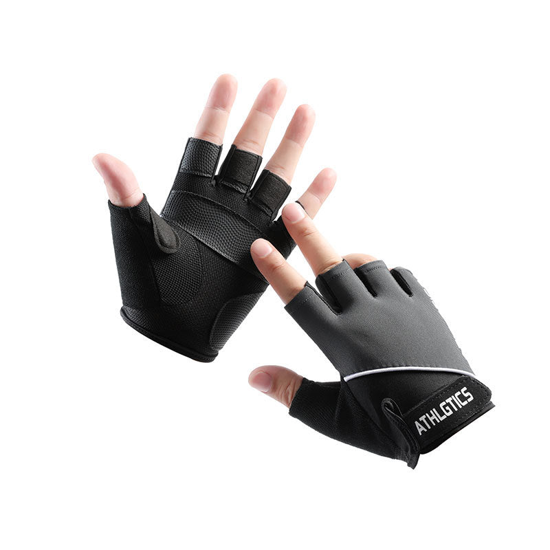 Cyclisme Fitness en plein air demi-doigt Protection solaire Pêche Gants minces en soie de glace