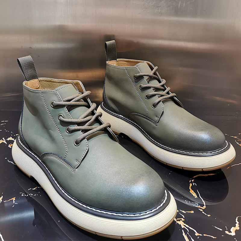 Chaussures en cuir haut de gamme à bout rond de vache