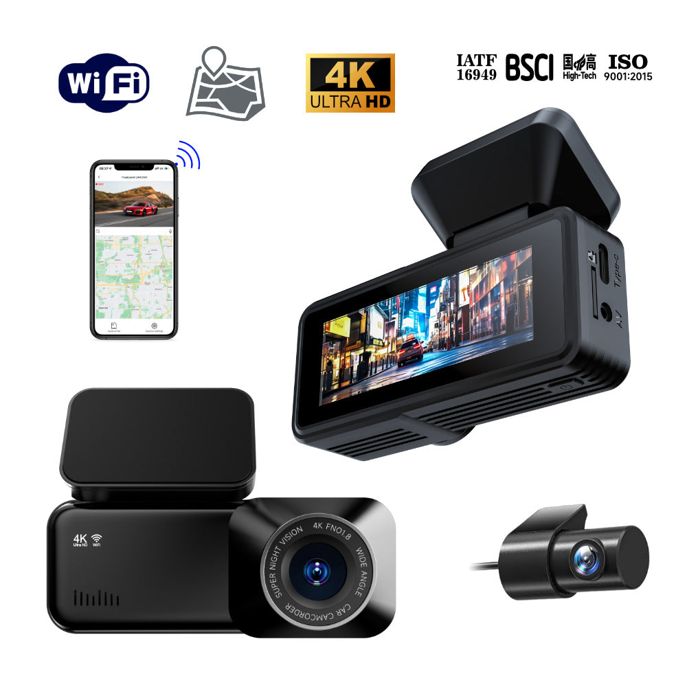 Enregistreur de conduite Night Vision HD 4K 5Gwifi Dash Cam
