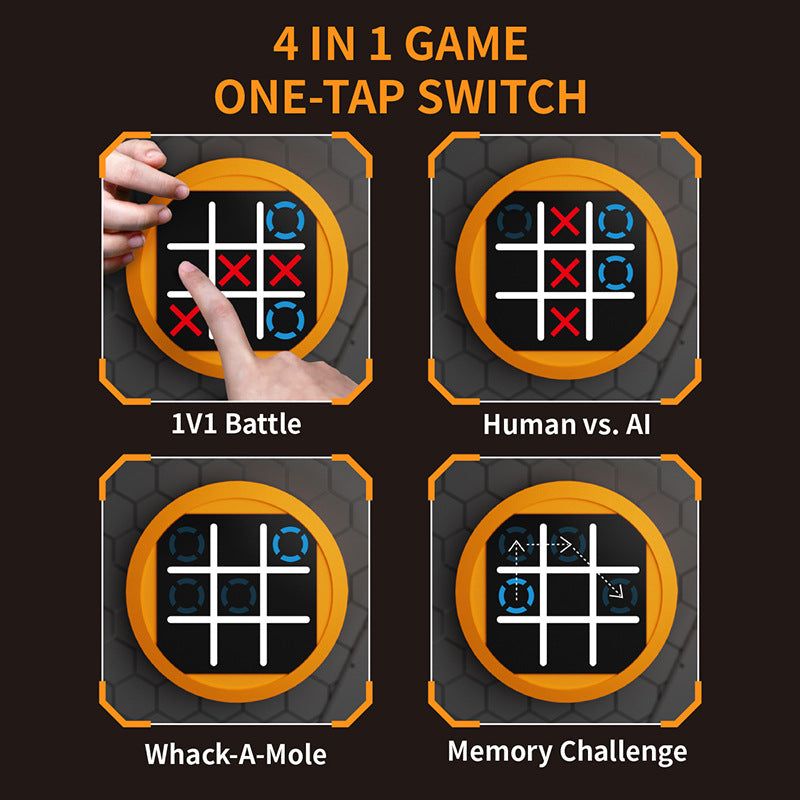 Super Tic-Tac-Toe 4-en-1 Console de jeu portable d'entraînement mémoire