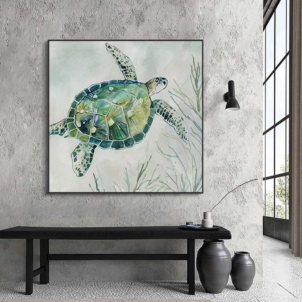 Peinture en toile de tortue Affiche d'art murale