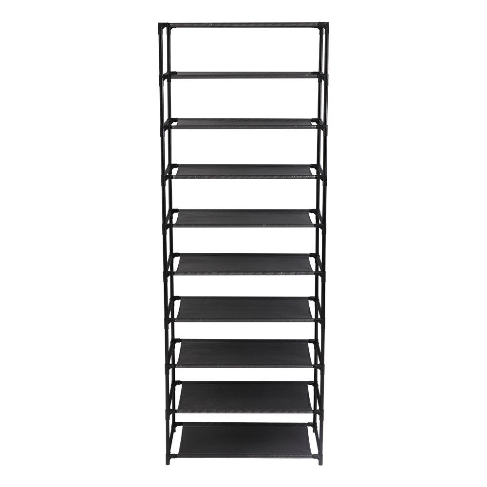 Étagère de rangement pliable 10 niveaux Étagère organisateur pliable longue étagère pour chaussures