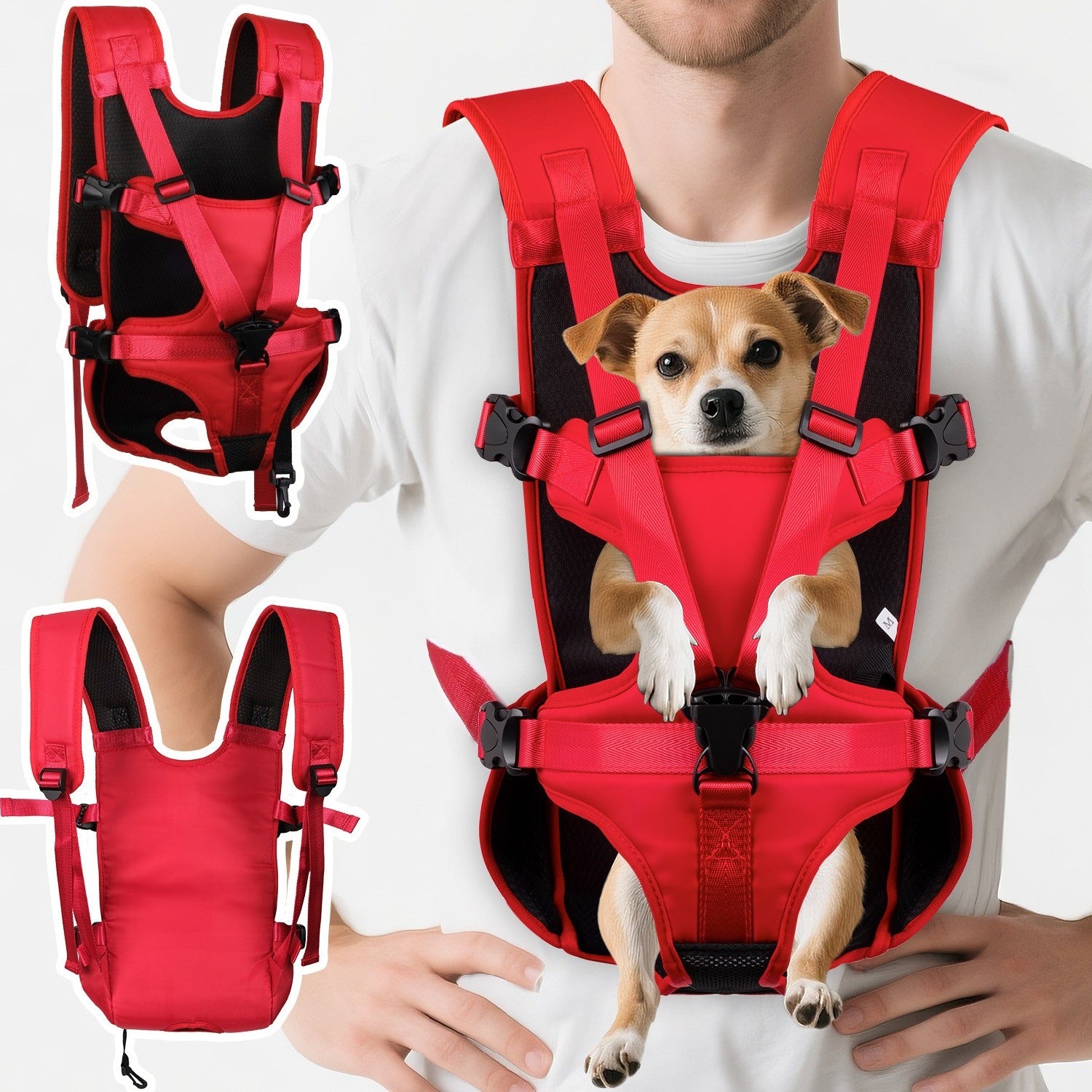 Sac à dos pour animaux de compagnie à quatre pattes enroulé pour petits chiens