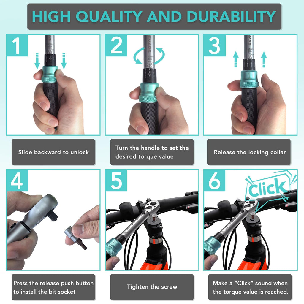 Ensemble de clé de 15 pièces de torque à vélo