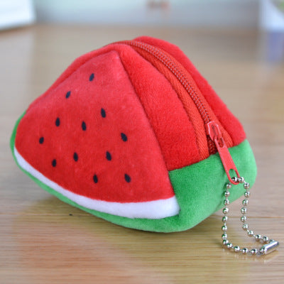 La journée des enfants Cadeau créatif peluche Triangle solide Fruit Zero Wallet Coin sac porte-clés