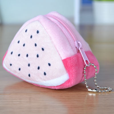 La journée des enfants Cadeau créatif peluche Triangle solide Fruit Zero Wallet Coin sac porte-clés