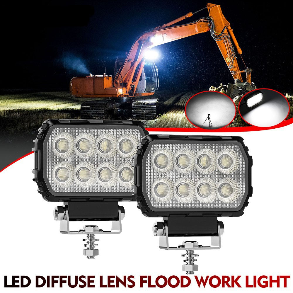 2PCS 4.4 Inch Led Rectangulaire Led lumières de travail d'inondation faisceau d'ajustement digger tracteur digger