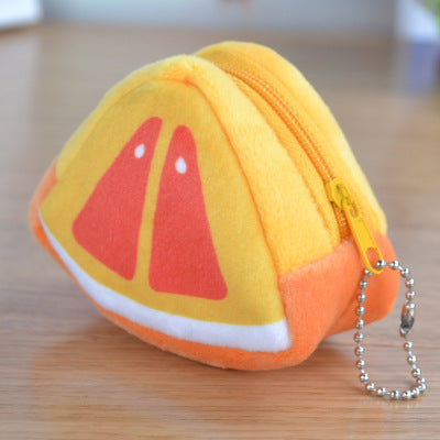 La journée des enfants Cadeau créatif peluche Triangle solide Fruit Zero Wallet Coin sac porte-clés