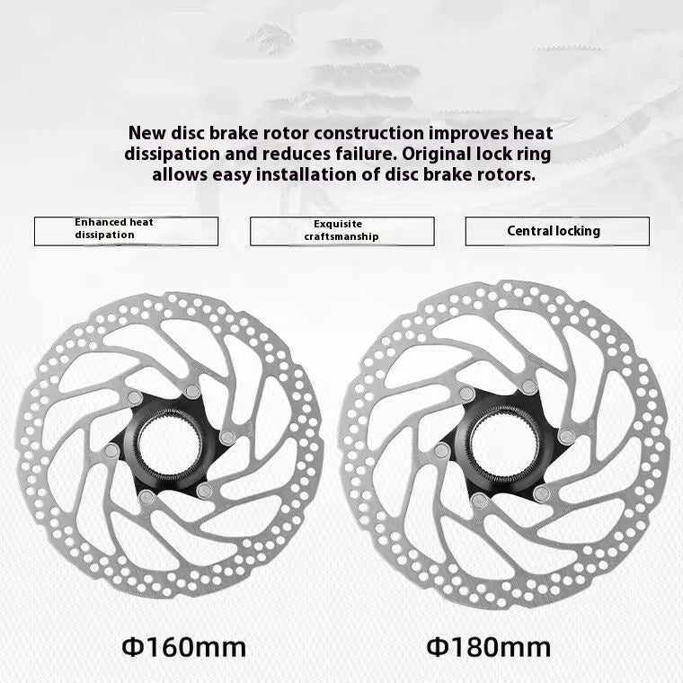 Verrouillage de taille moyenne Disque Mountain Bike Road Bike Central Lock Plaque de frein 160180 Disque