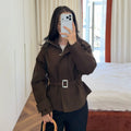 Veste de col en lacet en lacet pour femmes