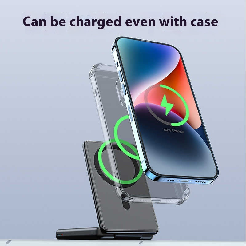 Compact and Portable Ultra-Thin Wireless Watch Two-in-One Magnetic Power Bank