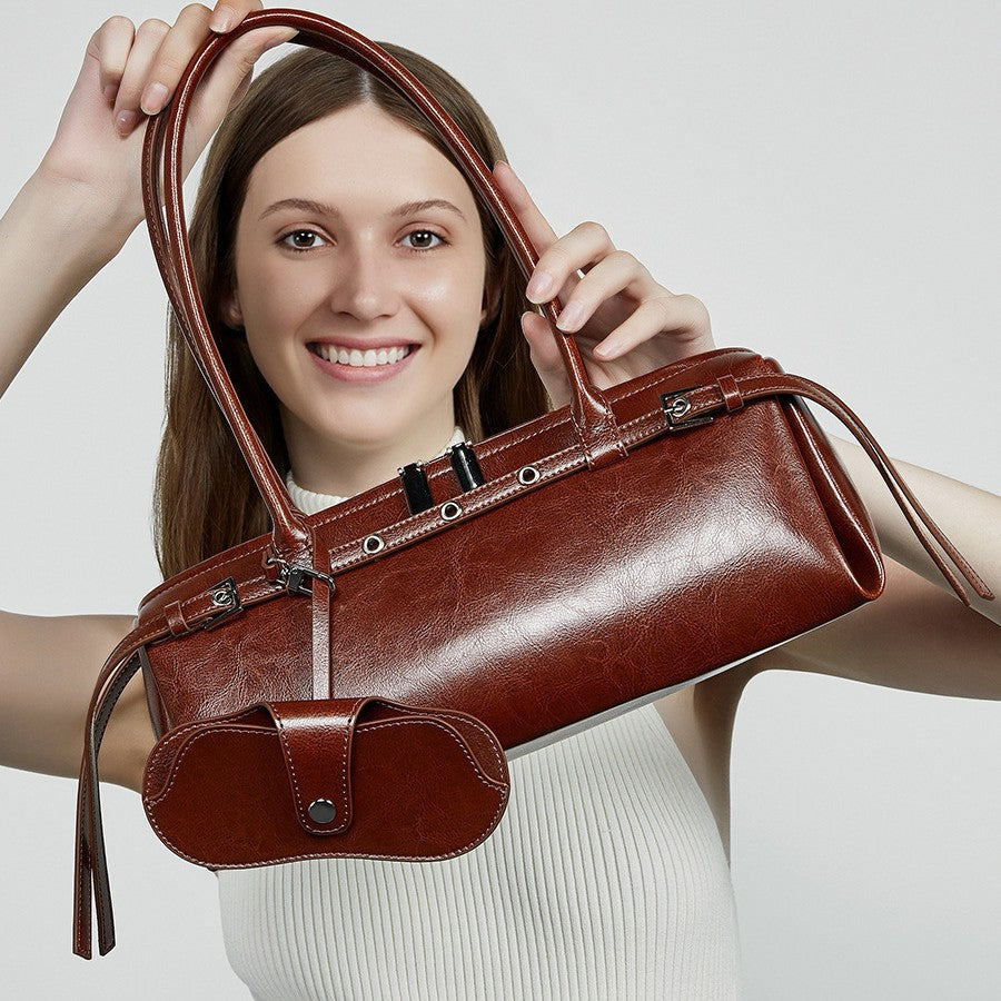 Cuir véritable Niche Retro sac femme de style moto