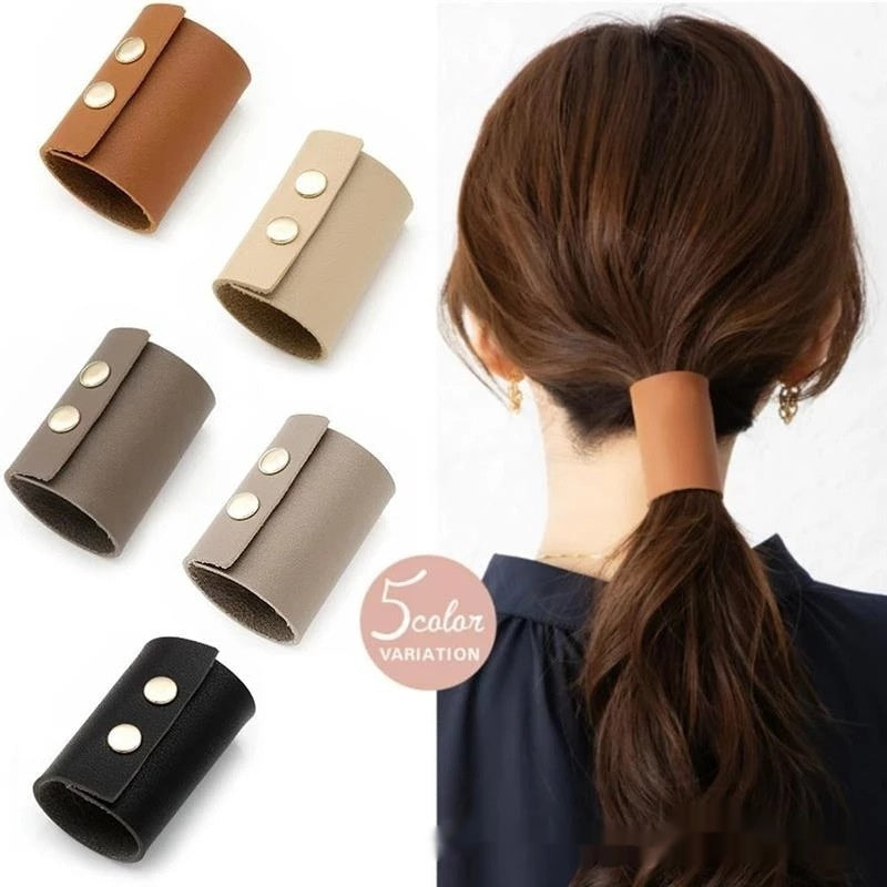 Bague de cheveux en cuir retro pour femmes