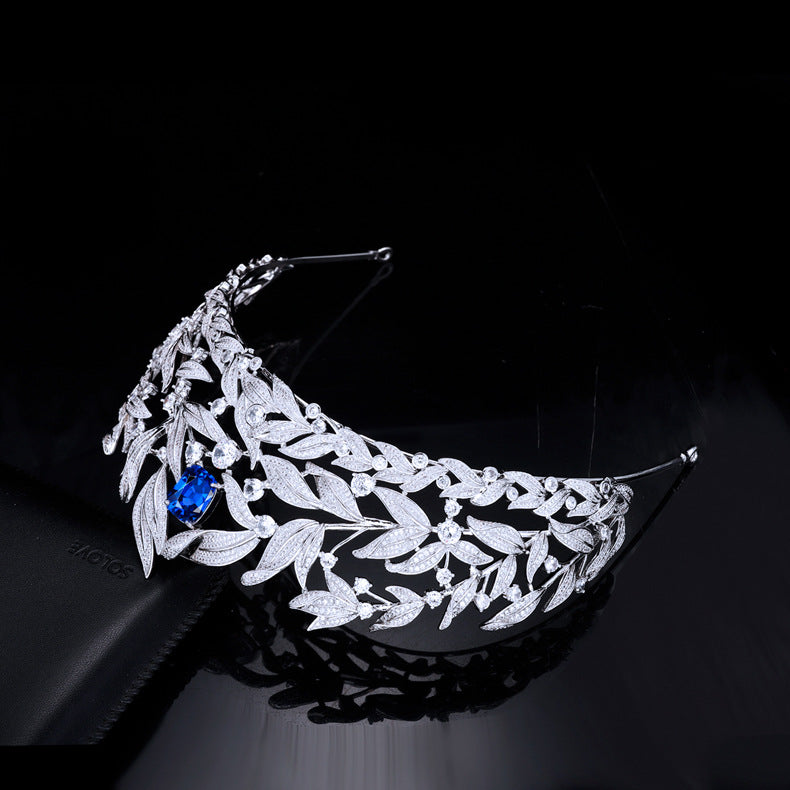 Sapphire Crown Cuivre Micro Inlay AAA Zircon Crown Coiffure de mariage
