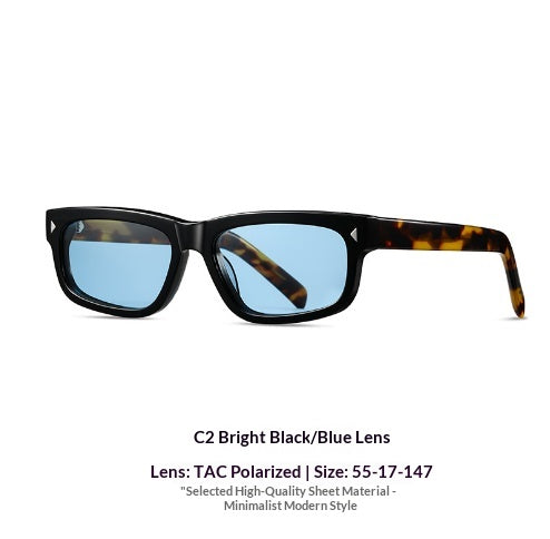 Lunettes de soleil à cadre carré casual simple avec protection UV et lentilles polarisées