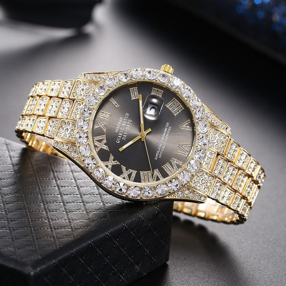 Montre Quartz à cadran numérique romain