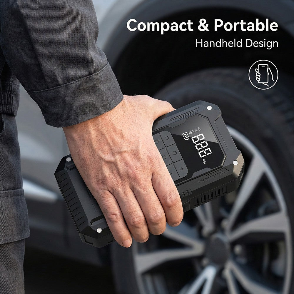 Démarrage de voiture J Ump avec compresseur d'air Pack Booster J Umper Power Bank Charge 4IN1