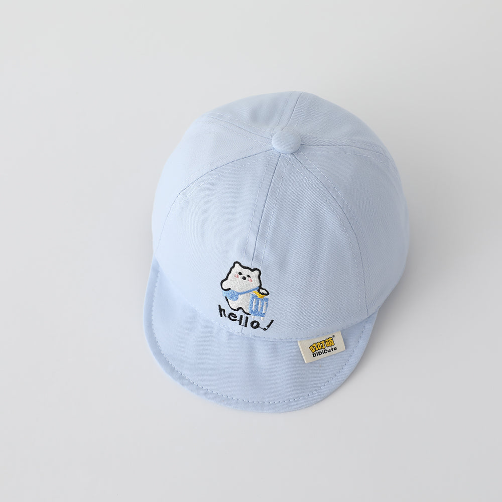 Base de caricature polaire brodée pour enfant Cute Casual Brimmed