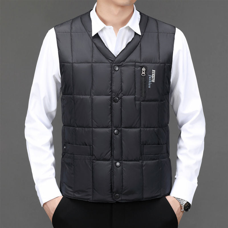 Vest Wistcoat Thermal Liner Dad-style Plus-size Vest