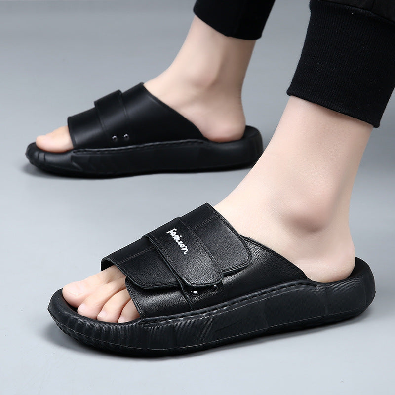 Sandales extérieures antidérapantes anti-abrasion fabriquées à partir de cowhide à grains pleins