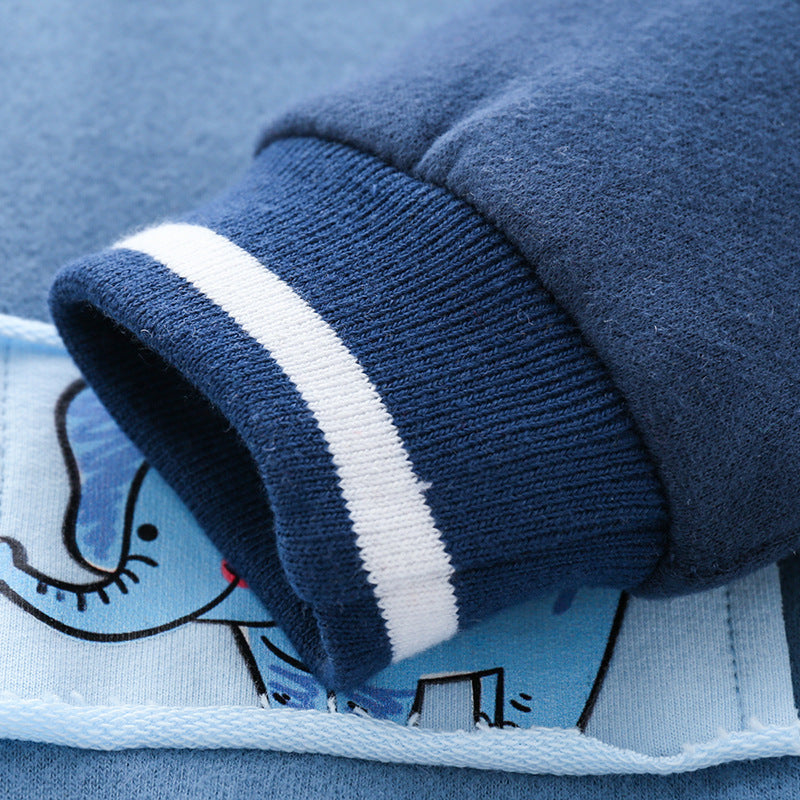 Automne de la mode coréenne Fleece Boys Chemise de baseball