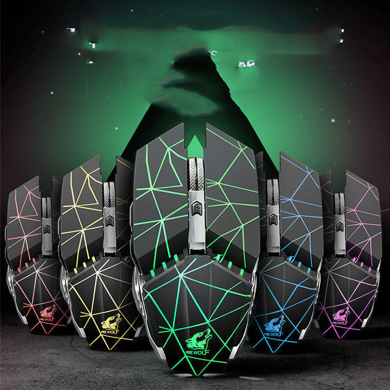 Souris de jeu mécanique d'éclairage rechargeable