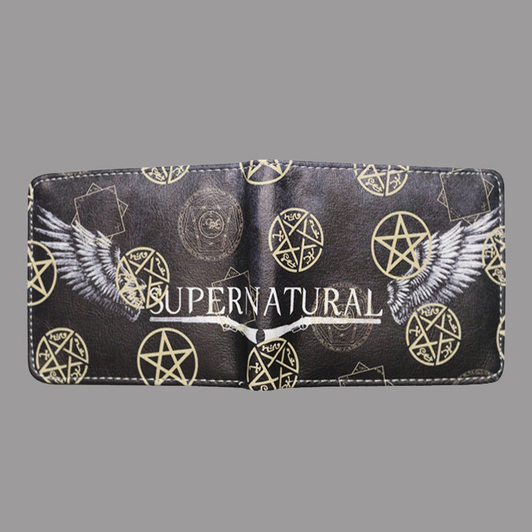Spot Supernatural malice porte-monnaie cinq étoiles logo modèle pour argent court garçons et filles'
