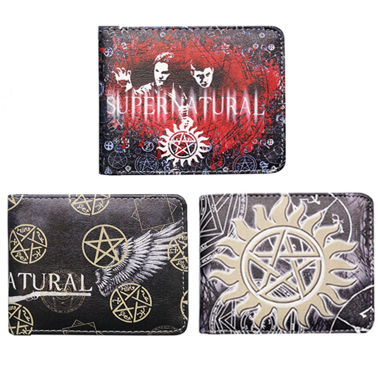 Spot Supernatural malice porte-monnaie cinq étoiles logo modèle pour argent court garçons et filles'