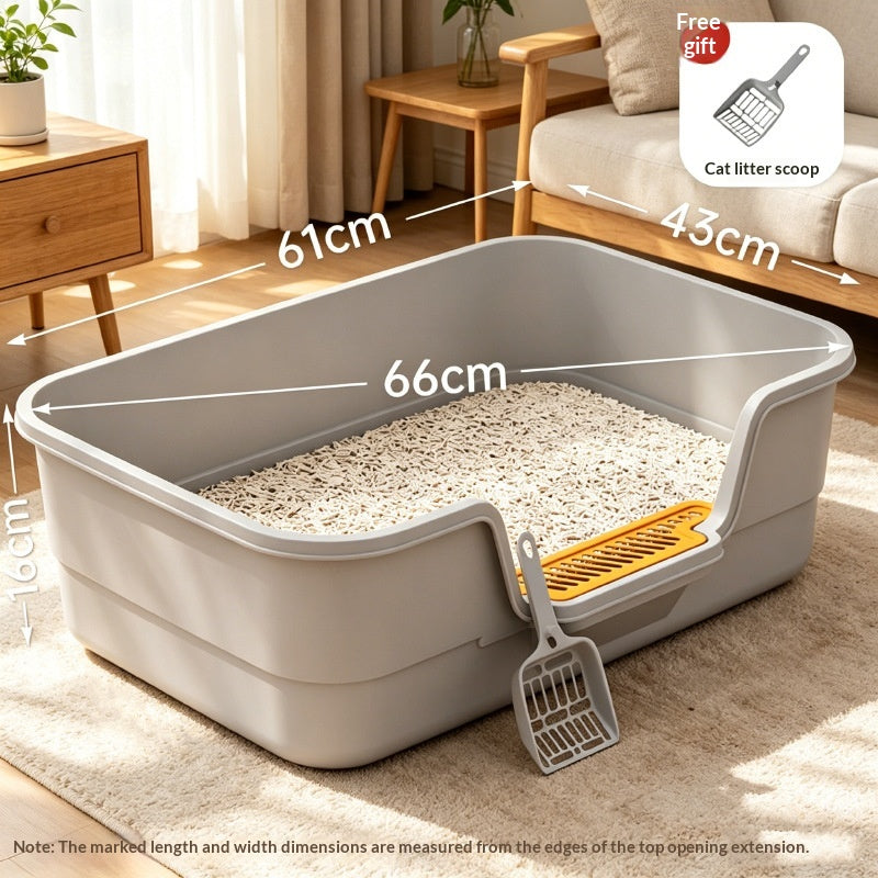 Boîte à litière anti-splash semi-fermée