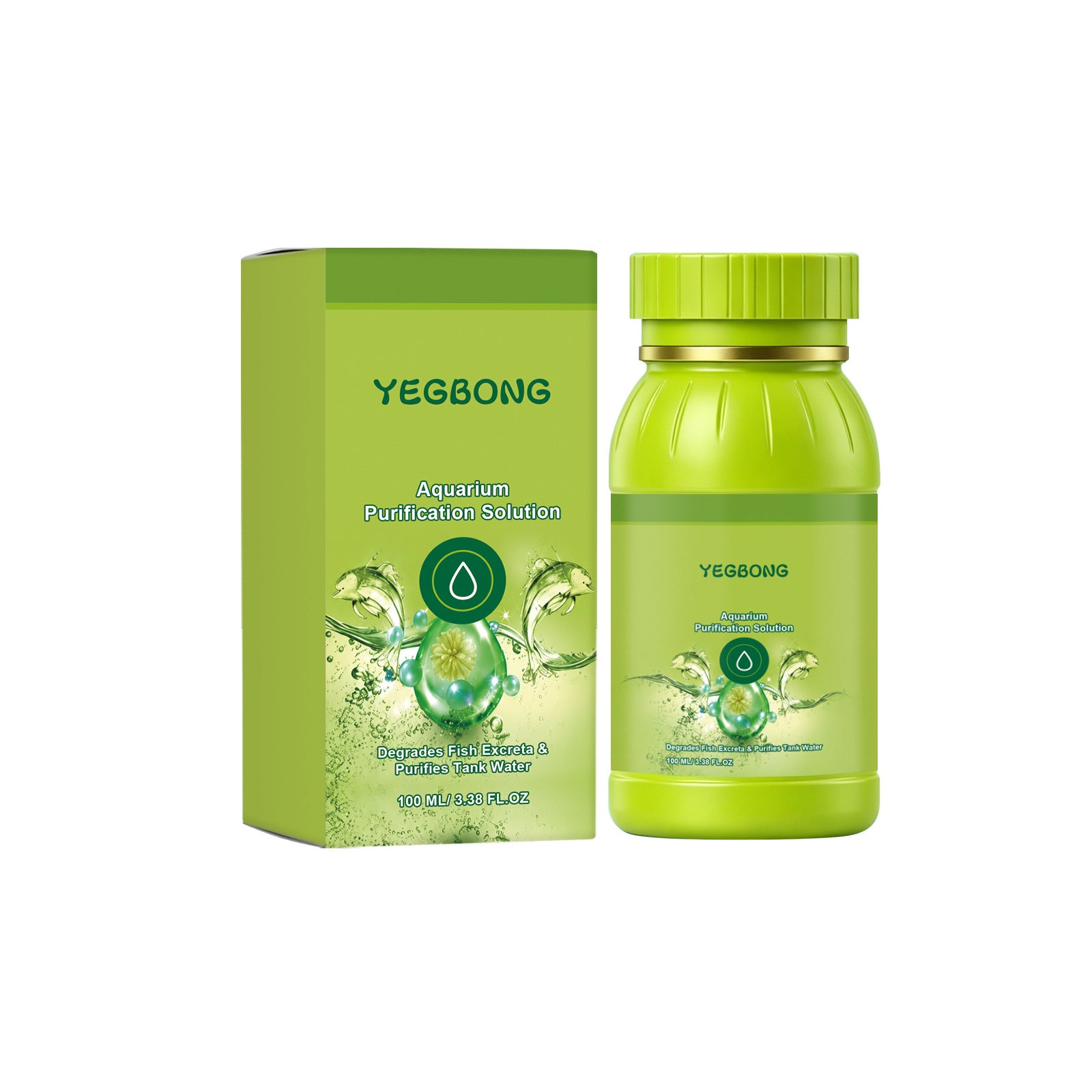 Yegbong Aquarium Purifiant réservoir de poisson liquide Nettoyage et amélioration de la qualité de l'eau Solutio