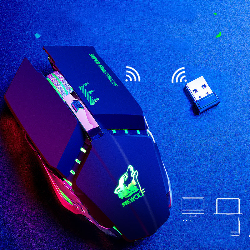 Souris de jeu mécanique d'éclairage rechargeable