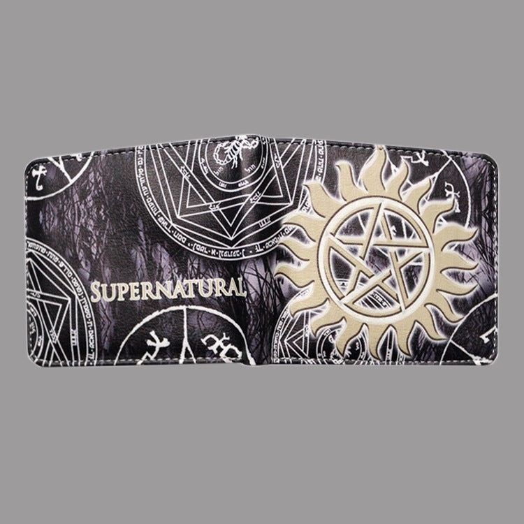 Spot Supernatural malice porte-monnaie cinq étoiles logo modèle pour argent court garçons et filles'