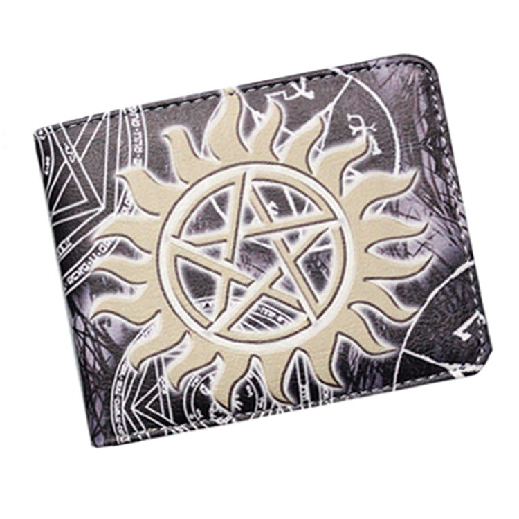 Spot Supernatural malice porte-monnaie cinq étoiles logo modèle pour argent court garçons et filles'