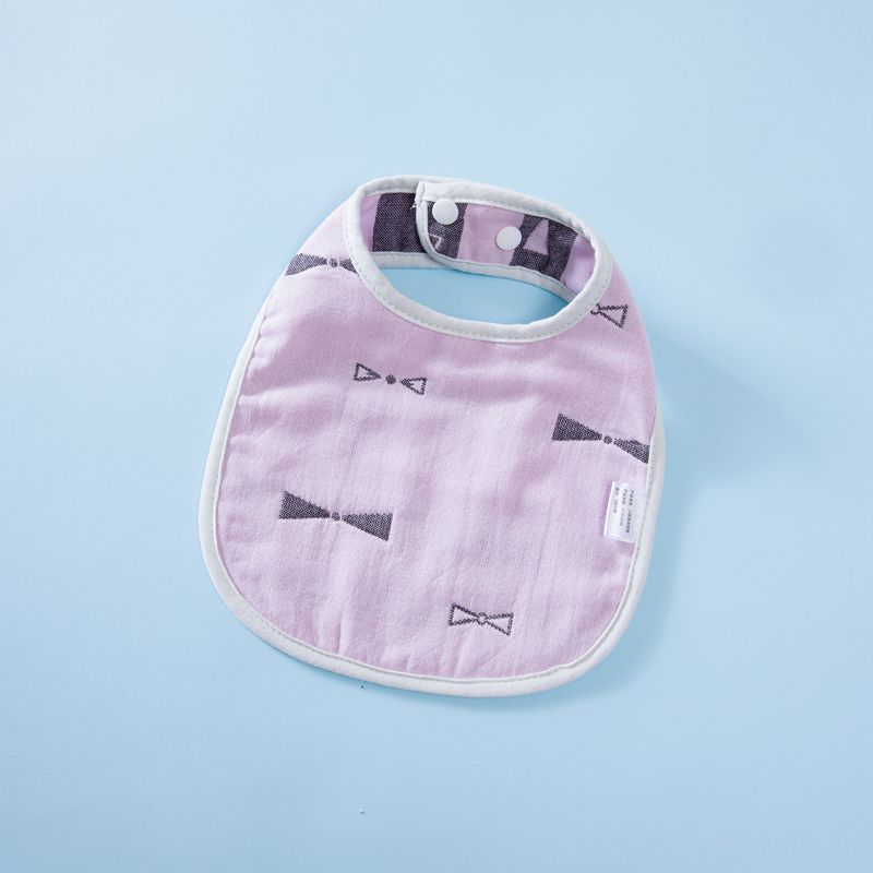 Été mince coton pur Bouton dissimulé 6 couches en U Baby Gauze Bib